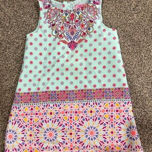 Vibrant Kids Casual Dress with Pink and Multicolor Patterns